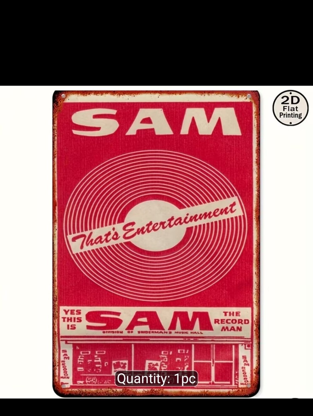 SAM The Record Man Vintage  Music Wall Sign
